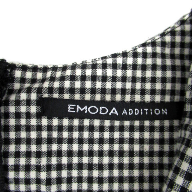 EMODA(エモダ)のエモダ EMODA ワンピース ミニ丈 ギンガムチェック柄 リボン F 黒 レディースのワンピース(ミニワンピース)の商品写真