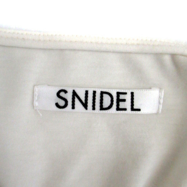 SNIDEL(スナイデル)のスナイデル snidel カットソー 七分袖 Vネック リネン混 F アイボリー レディースのトップス(その他)の商品写真