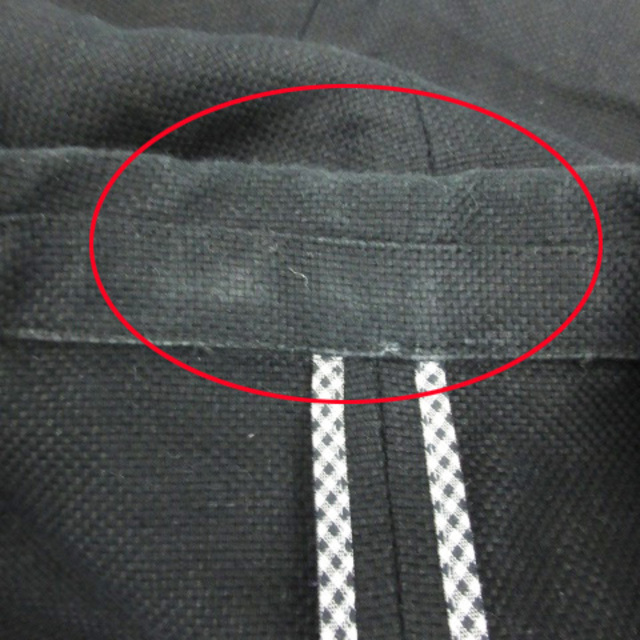 CROLLA(クローラ)のクローラ テーラードジャケット ミドル丈 七分袖 リネン混 36 黒 レディースのジャケット/アウター(その他)の商品写真