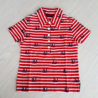 ロニィ(RONI)の【送料込】ロニィ ボーダー柄ポロシャツ M 130 RONI 半袖 カットソー(Tシャツ/カットソー)