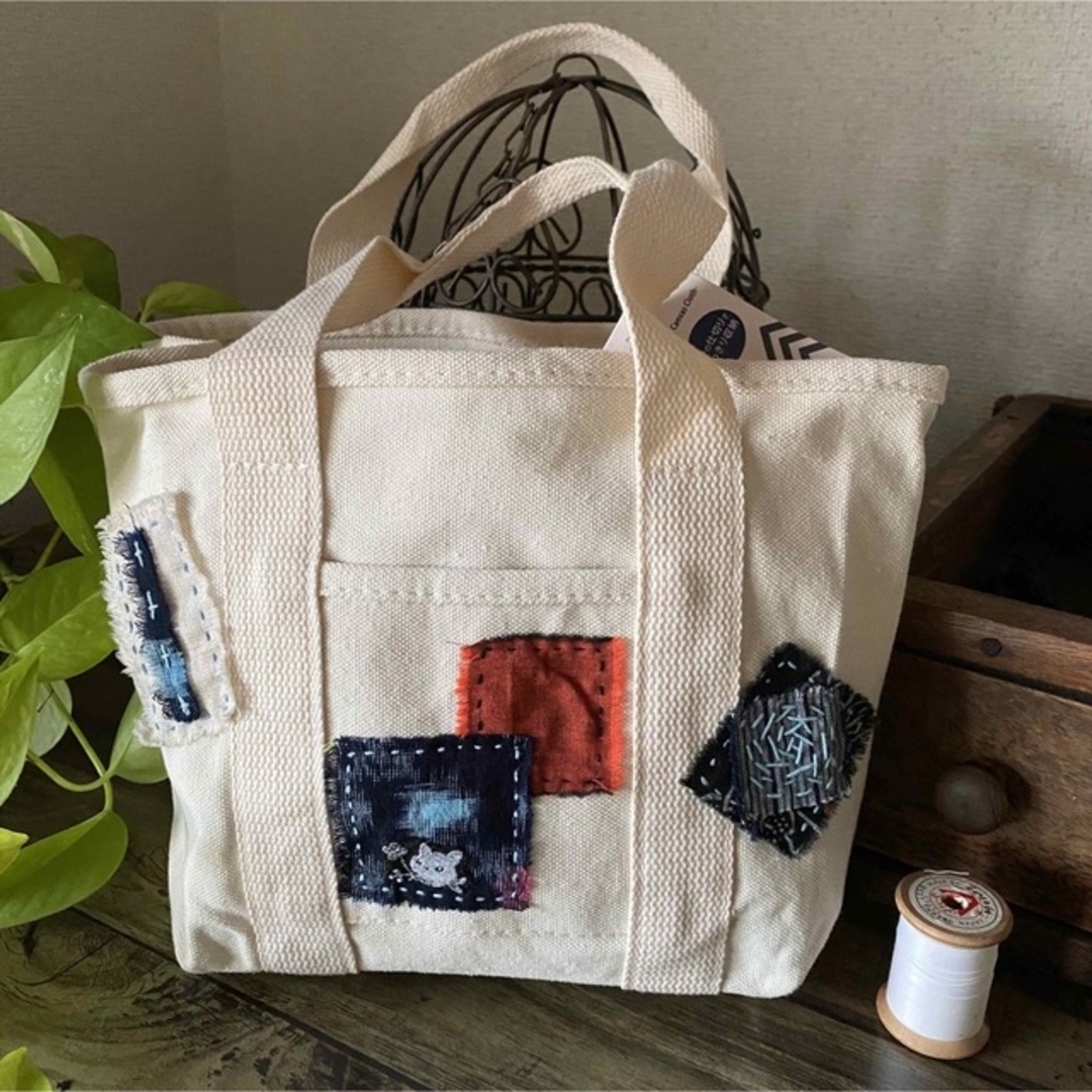 リメイクバッグ トートバッグ 襤褸 古布 刺し子 クロッチくん ミナペルホネン