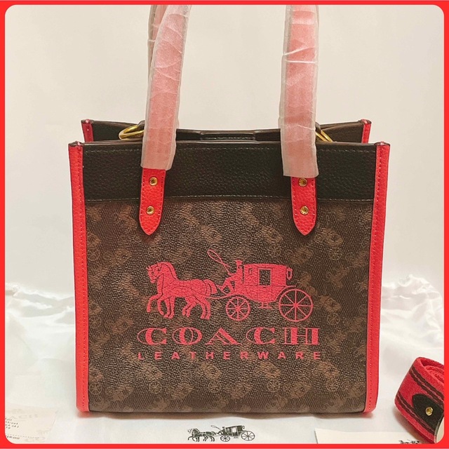 COACH - コーチトート ショルダーバッグ ブラウンxピンク 2wayの通販