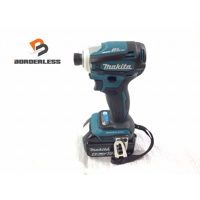 自動車/バイク☆極美品☆makita マキタ 18V 充電式インパクトドライバ TD172D 純正リチウムイオンバッテリー BL1860B(18V 6.0Ah) 雪マーク 69334