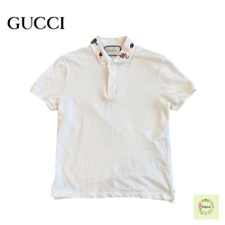 グッチ(Gucci)のGUCCI グッチ スネークエンブロイダリー ポロシャツ 半袖 ホワイト(ポロシャツ)