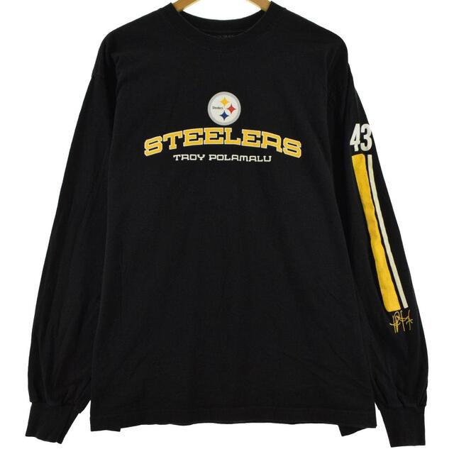 TEAM APPEREL NFL PITTSBURGH STEELERS ピッツバーグスティーラーズ 袖プリント ロングTシャツ ロンT メンズXL /eaa308723