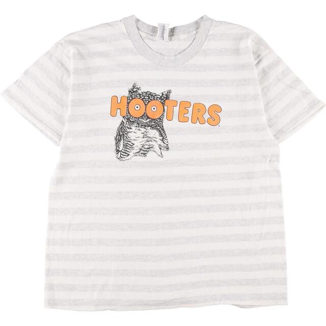 L.A.T SPORTSWEAR HOOTERS フーターズ ボーダー柄 アドバタイジングTシャツ USA製 メンズM /eaa326994