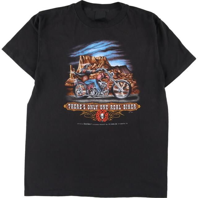 プリント生産国80年代 3D EMBLEM Harley-Davidson ハーレーダビッドソン モーターサイクル バイクTシャツ メンズM ヴィンテージ /eaa325070