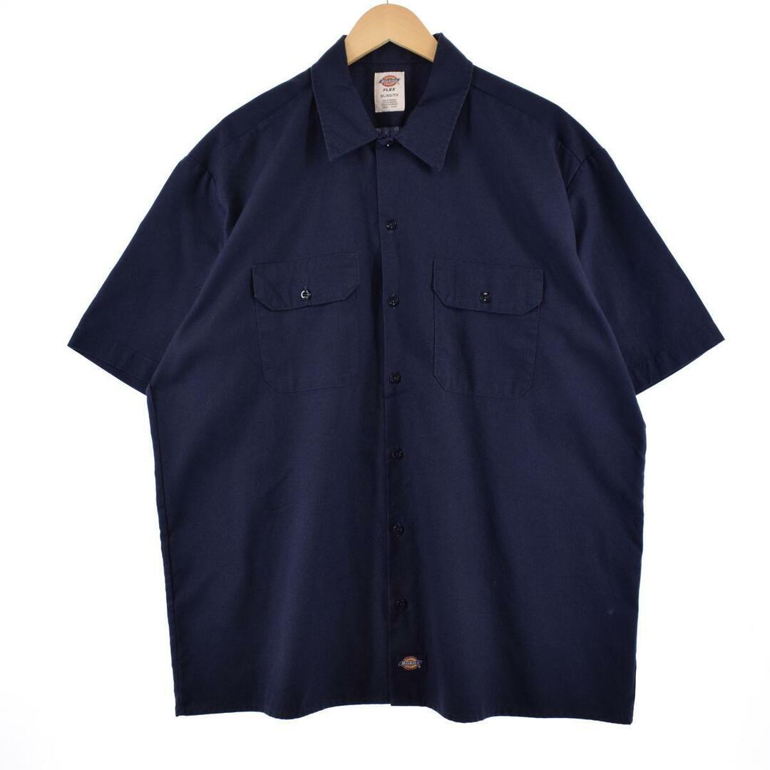 Dickies(ディッキーズ)の古着 ディッキーズ Dickies FLEX 半袖 ワークシャツ メンズXL /eaa325489 メンズのトップス(シャツ)の商品写真