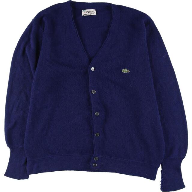 70年代ランク70年代 ラコステ LACOSTE IZOD アクリルニットカーディガン メンズL ヴィンテージ /eaa325621