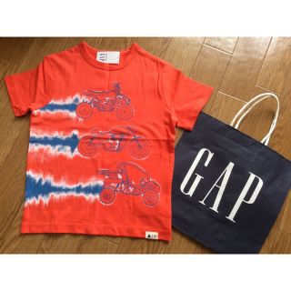 ギャップキッズ(GAP Kids)の新品未使用★ギャップGAP半袖Tシャツバイク柄4T乗り物くるま赤男の子105車(Tシャツ/カットソー)