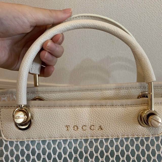 TOCCA トッカ ハンドバック メッシュ アイボリ系 オシャレ 6160円引き