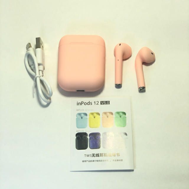 大人気！！ワイヤレスイヤホン bluetooth inpods i12（ピンク） スマホ/家電/カメラのオーディオ機器(ヘッドフォン/イヤフォン)の商品写真