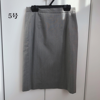 ONLY スーツ スカート 5号 グレー ストライプ(ひざ丈スカート)