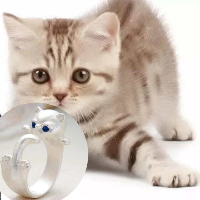 4℃ リング　指輪　猫 cat ねこ　ヨンドシー　silver