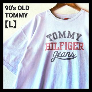 トミーヒルフィガー(TOMMY HILFIGER)の古着★USA製 90's オールド トミージーンズ タイダイ 水色 ロゴTシャツ(Tシャツ/カットソー(半袖/袖なし))