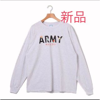 フーズフーギャラリー(WHO'S WHO gallery)の【新品】ARMY ロンT 刺繍 長袖 オーバーサイズ　ビッグシルエット(Tシャツ/カットソー(七分/長袖))