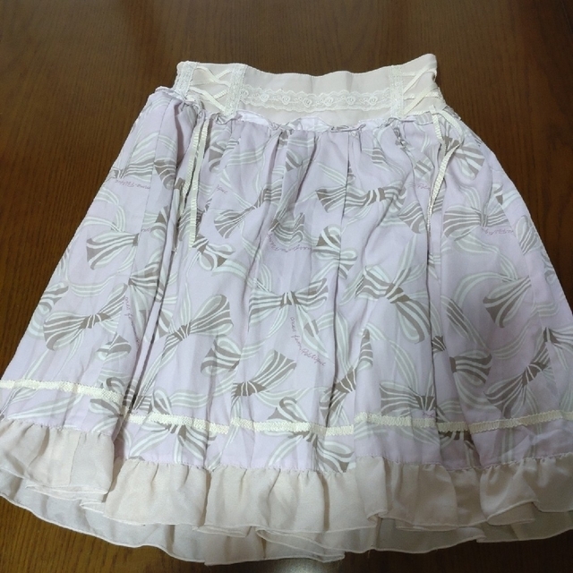 axes femme(アクシーズファム)のアクシーズファム　ポエティック　ひざ丈　スカート　ピンク　リボン　レース　フリル レディースのスカート(ひざ丈スカート)の商品写真