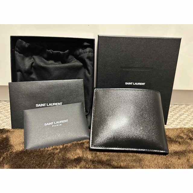 ✨極美品✨ サンローラン 折り財布 ラウンドファスナー YSL カサンドラ 黒