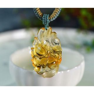 ⭐︎【天然】シトリン ネックレス 47x28x15mmの通販 by Rui|ラクマ