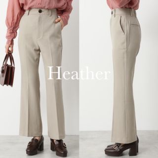 ヘザー(heather)のヘザー スリム フィット スラックス センター プレス フレア パンツ(その他)