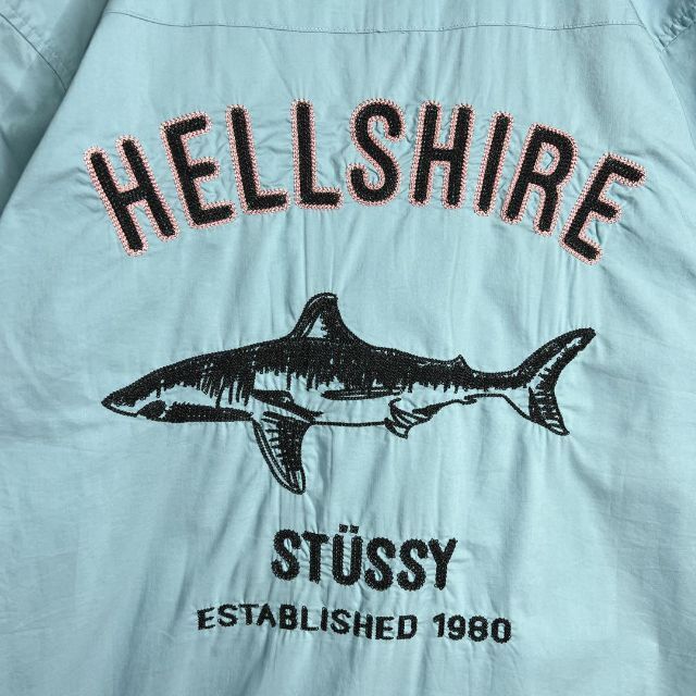 ステューシー　stussy シャツ　半袖シャツ　ブルー　青　サメ　シャーク