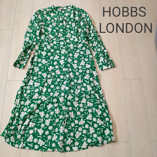 帯電防止処理加工 HOBBS LONDON 総柄ワンピース 大きいサイズ - ロング