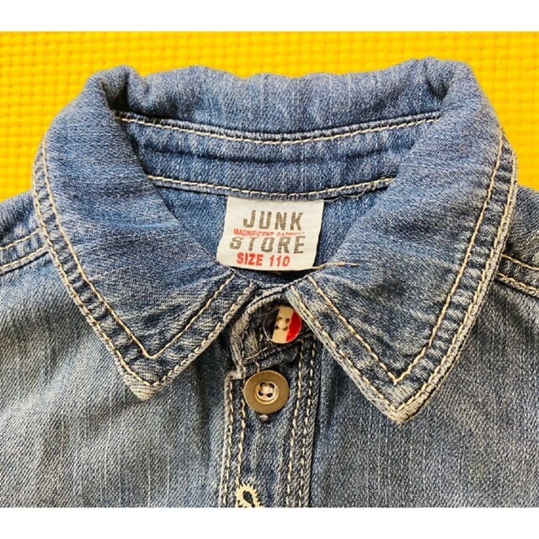 JUNK STORE(ジャンクストアー)のまとめ売りデニムシャツ 110㎝ キッズ/ベビー/マタニティのキッズ服男の子用(90cm~)(ブラウス)の商品写真