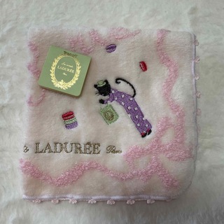ラデュレ(LADUREE)の激安　新品　ラデュレ　猫　刺繍　タオルハンカチ(ハンカチ)