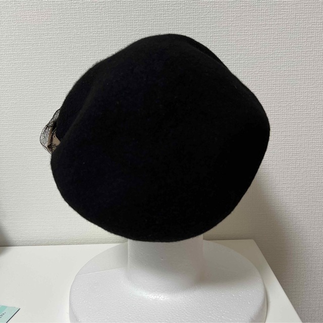 MOONBAT(ムーンバット)のリボン　レース　ベレー帽　帽子　ウール　カシラ ザラ　ランバンオンブルー　GU レディースの帽子(ハンチング/ベレー帽)の商品写真