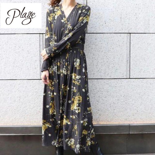 美品】Plage プラージュ ヴィンテージフローラルギャザーワンピース S ...