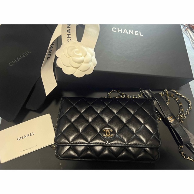 激レア CHANEL シャネル リボン チェーンウォレット バック ミニバック