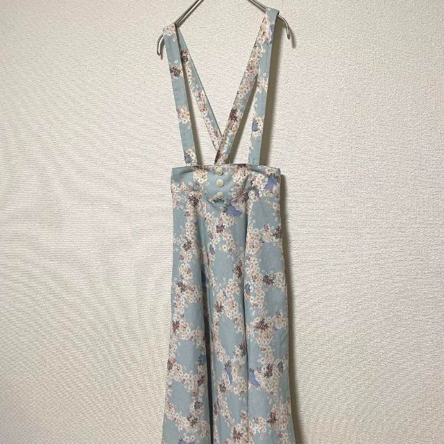 2245 F.i.n.t 花柄 春カラー くすみ系 サロペット スカートかわいい レディースのパンツ(サロペット/オーバーオール)の商品写真