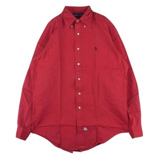 ポロラルフローレン(POLO RALPH LAUREN)のPOLO RALPH LAUREN ポロ・ラルフローレン 90s コットン 長袖 ボタンダウン シャツ レッド系 M【中古】(シャツ)