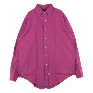 ポロラルフローレン(POLO RALPH LAUREN)のPOLO RALPH LAUREN ポロ・ラルフローレン 90s コットン 長袖 ボタンダウン シャツ ピンク系 M【中古】(シャツ)