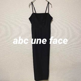 アーベーセーアンフェイス(abc une face)の2246 abc une face ロングワンピース スリット キャミワンピ 黒(ロングワンピース/マキシワンピース)