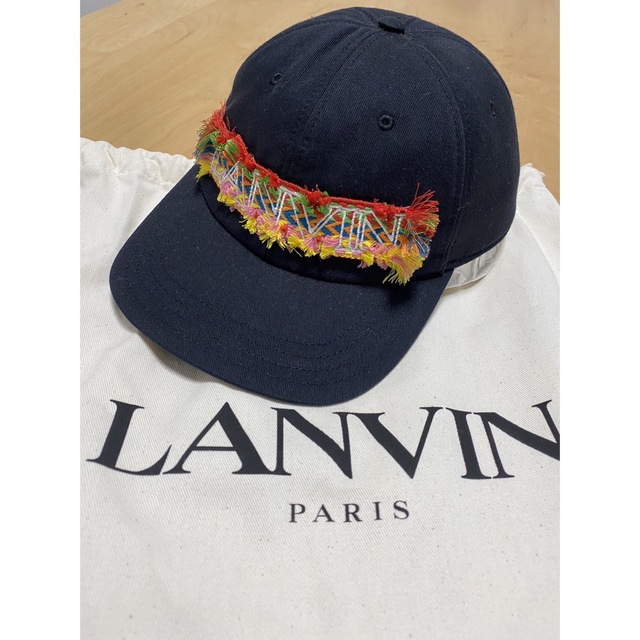 メンズLANVIN ランバン カーブ キャップ 刺繍