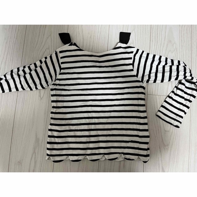 petit main(プティマイン)のpetit  main  ボーダーカットソー　130 キッズ/ベビー/マタニティのキッズ服女の子用(90cm~)(Tシャツ/カットソー)の商品写真