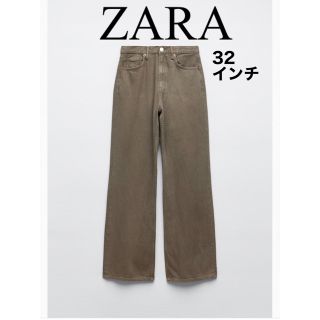 ザラ(ZARA)のused ZARA ザラ　32  カーキ/バギージーンズ　デニムパンツ　ジーンズ(デニム/ジーンズ)