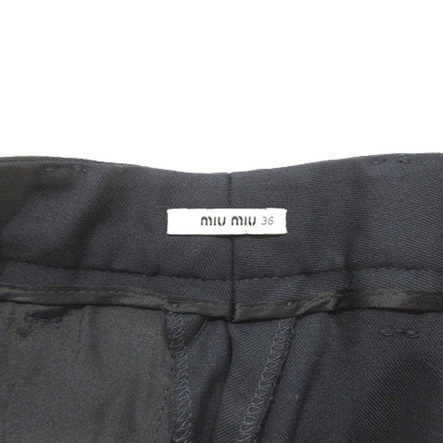 miumiu(ミュウミュウ)のミュウミュウ パンツ スラックス テーパード ウール ストレッチ ネイビー 36 レディースのパンツ(その他)の商品写真