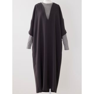 エンフォルド(ENFOLD)の4/4まで値下げ　ENFOLD COCOON LAYERED DRESS グレー(ロングワンピース/マキシワンピース)