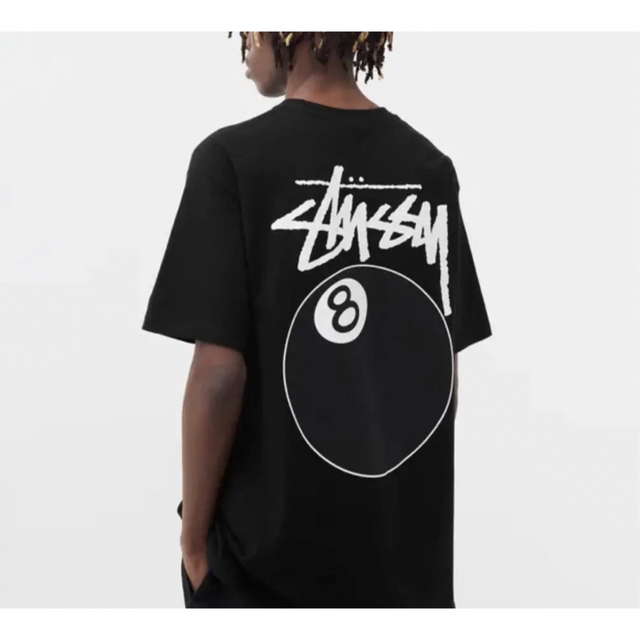 stussy 8 BALL POCKET CREW ポケット　tシャツ 黒　L