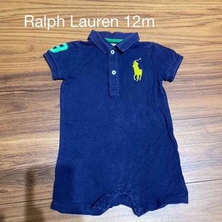 ラルフローレン(Ralph Lauren)のラルフローレン　ロンパース　半袖　ネイビー　12m(ロンパース)