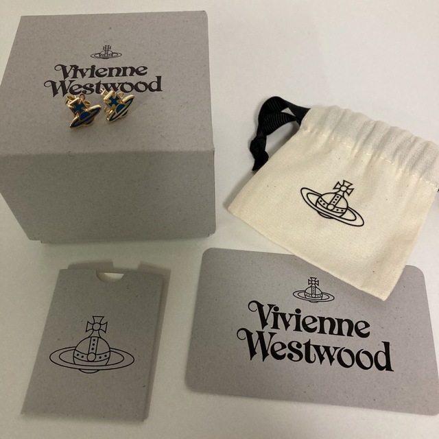 新品　Vivienne Westwood ロミーナ　オーブ　ピアス　ブルー 1