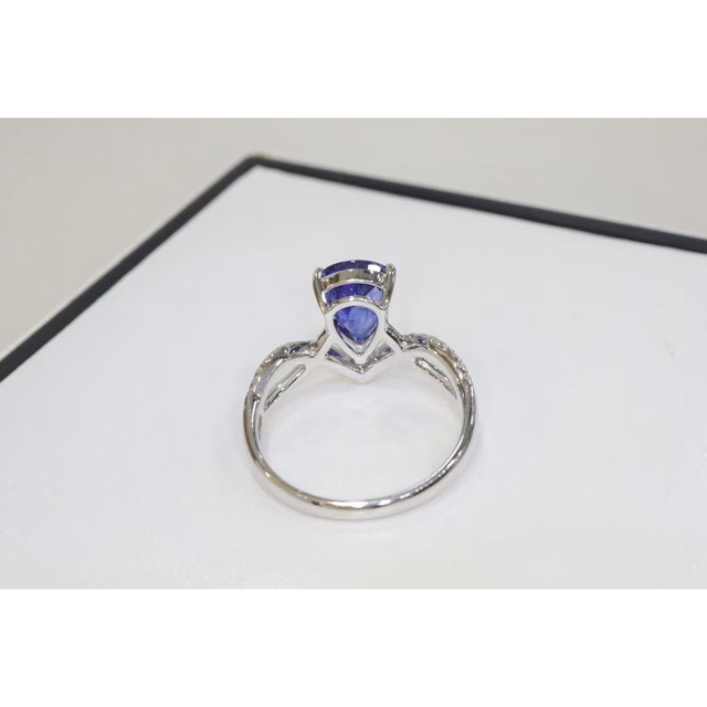 天然 ロイヤルブルーサファイア ダイヤ リング2.01ct k18 f