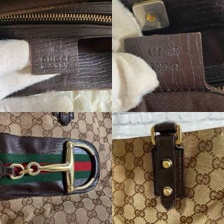 Gucci - グッチ トートバッグ ggキャンバス シェリー ホースビット A4