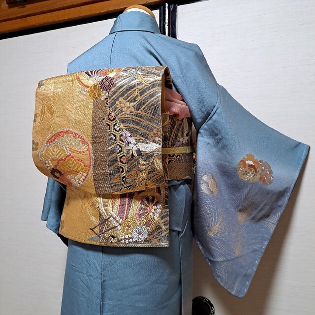正絹 雪輪華文 暈し染め 金彩 訪問着5点セット 【高知インター店】 52