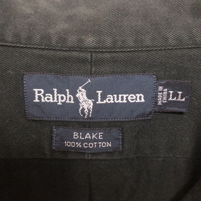 BLAKE ラルフローレン 90s 長袖シャツ ブラック 黒  刺繍 XL 3