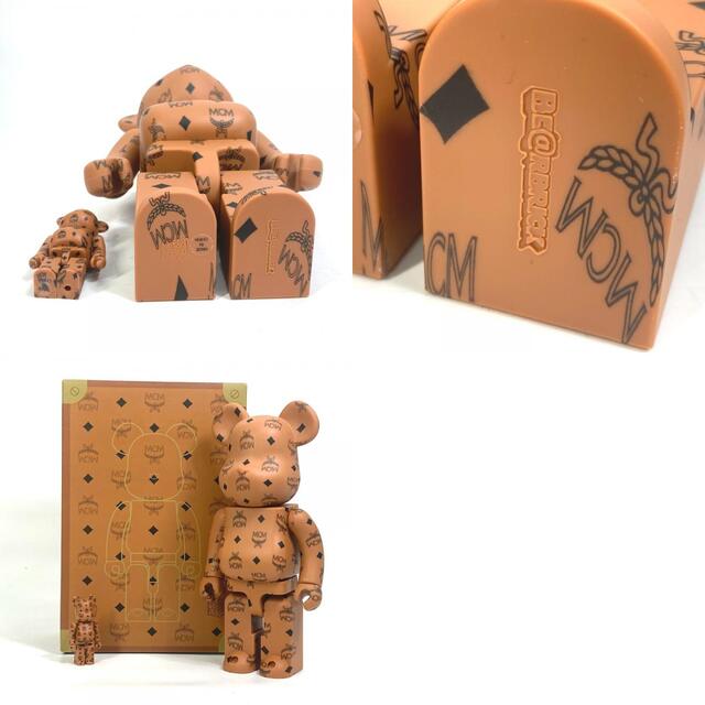 エムシーエム MCM ベアブリック BE@RBRICK 100%＆400% 2体セット ヴィセトス フィギュア 人形 ぬいぐるみ オブジェ プラスチック ブラウン 未使用