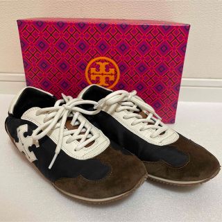 トリーバーチ(Tory Burch)のトリーバーチ　ロゴスニーカー　ブラック　24    超美品！(スニーカー)