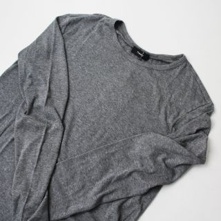 セオリー(theory)の美品 Theory セオリー REFINED RIB EASY CREW LS コットンカットソー L/グレー トップス【2400013266062】(カットソー(長袖/七分))